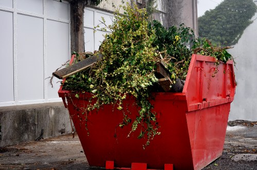 Sorted recyclable materials on a construction site